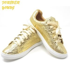 Laced Women's Fashion Walking Shoes, SN-2813 Gold